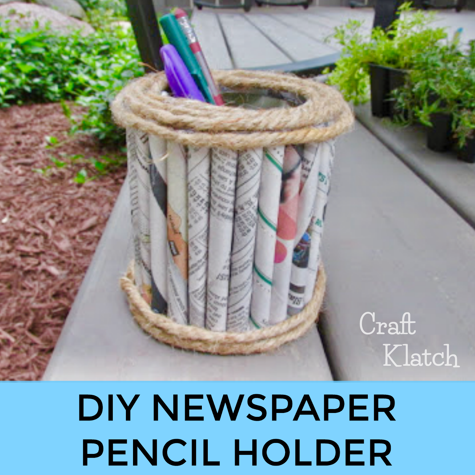 Father's Day Newspaper Pencil Holder Recycling Craft Tutorial Craft