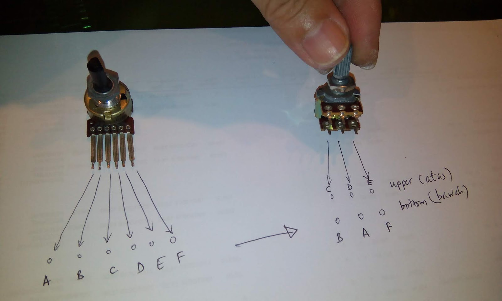 Life Begins at Forty Potentiometer 6 kaki (6 leg potentiometer conversion)