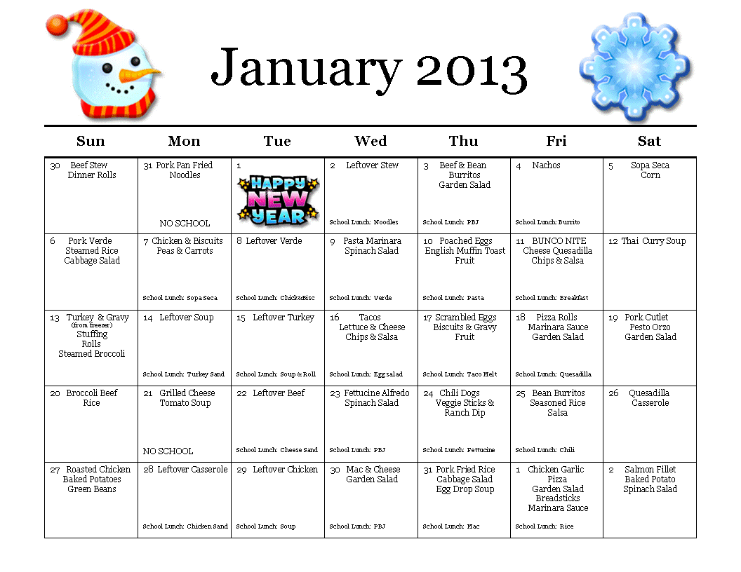monthly meal planner monthly meal planner