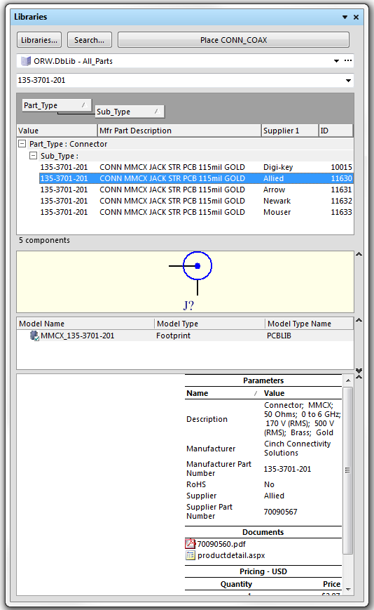 Parts Supplier Information Review