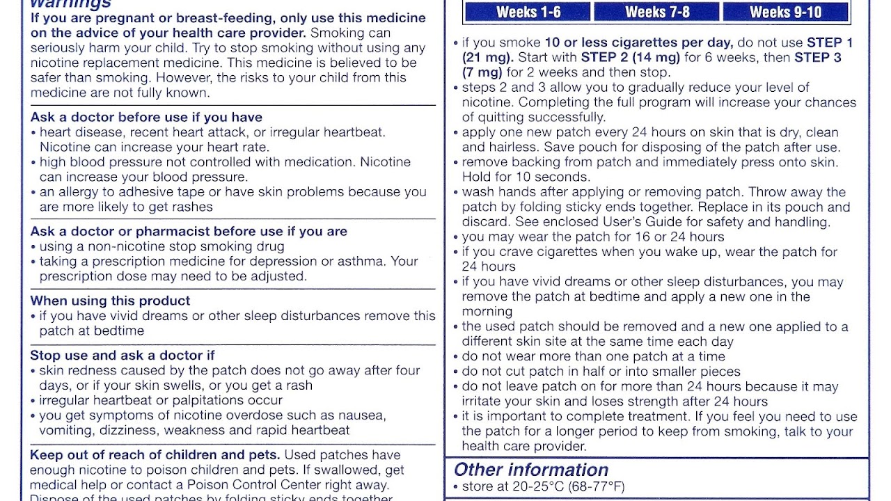 Nicotine Patches Side Effects Effect Choices