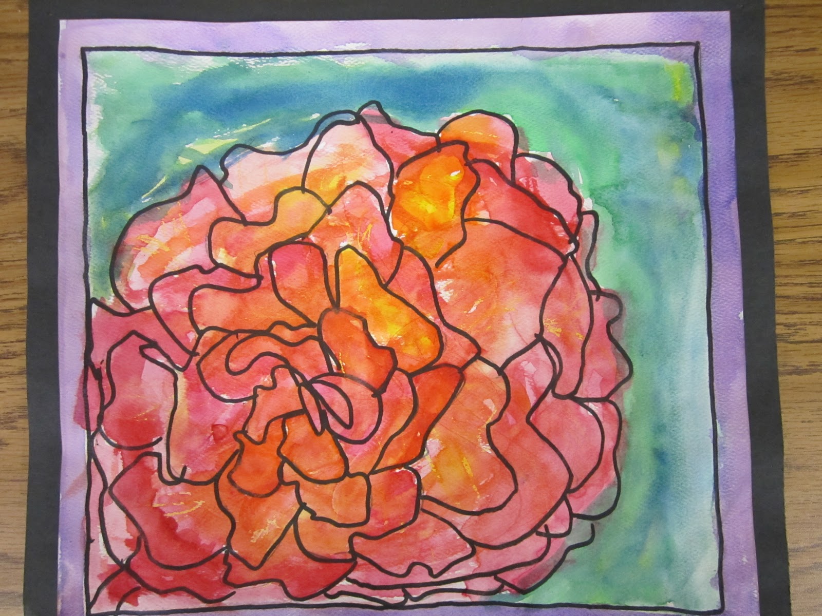 Lesson Plans Watercolor Crayon Resist Flowers