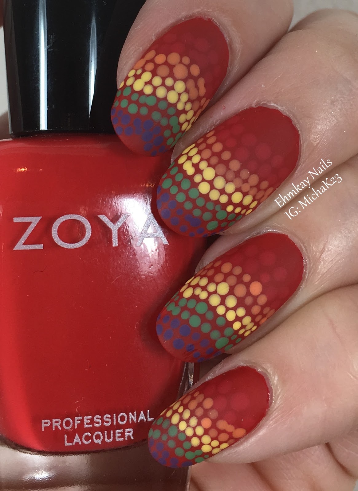 ehmkay nails Taste the Rainbow Skittles Nail Art