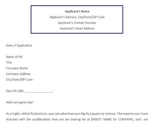 Doctor Job Application Letter Doctor Job Application Letter