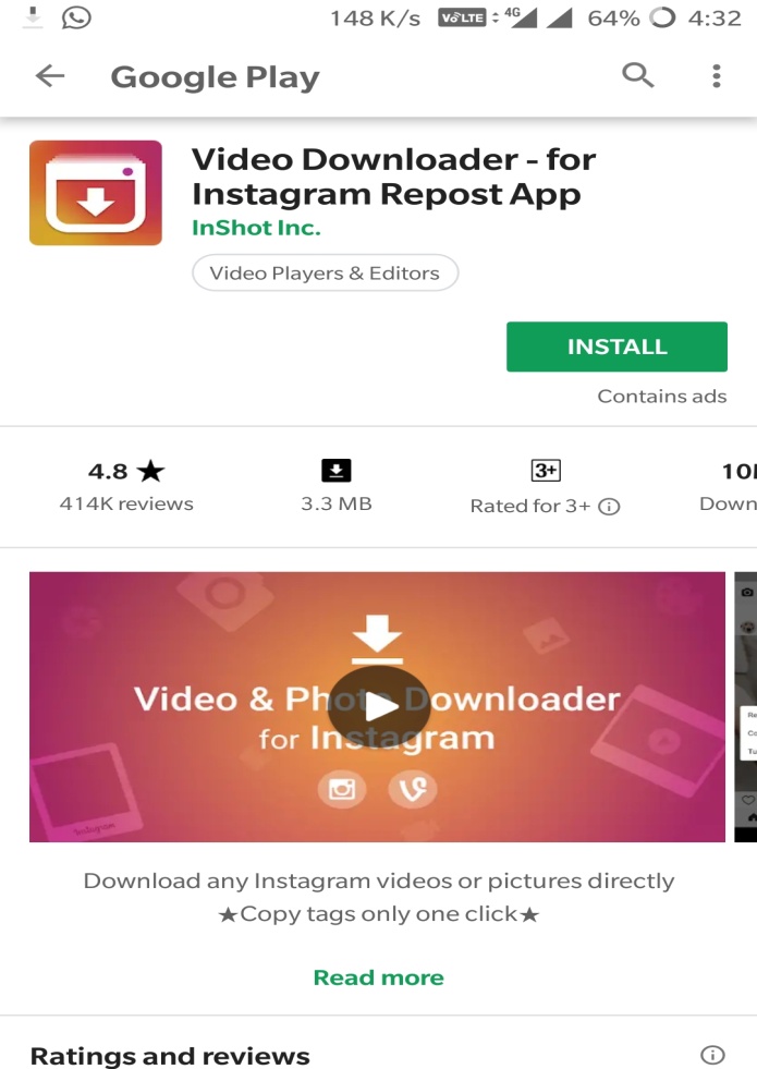 instagram video download --