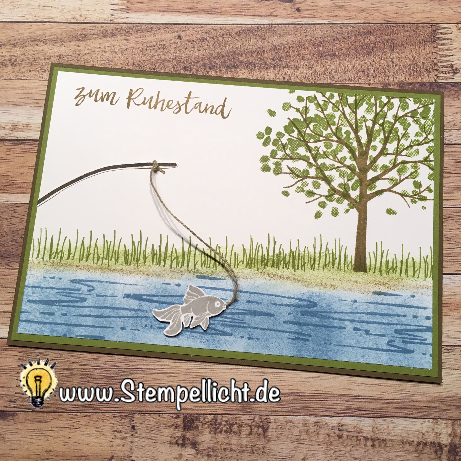 Stempellicht: Karte zum Ruhestand eines Arbeitskollegen