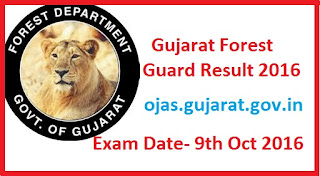 Gujarat Forest Guard Result 2016