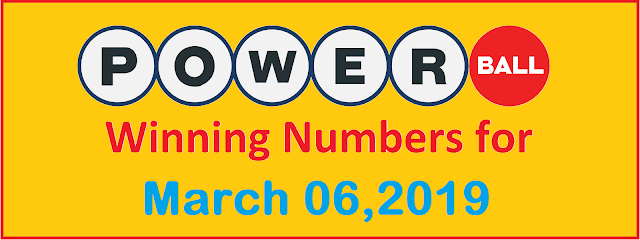 PowerBall Winning Numbers for Wednesday, 06 March 2019 PowerBall Winning Numbers for Wednesday, 06 March 2019