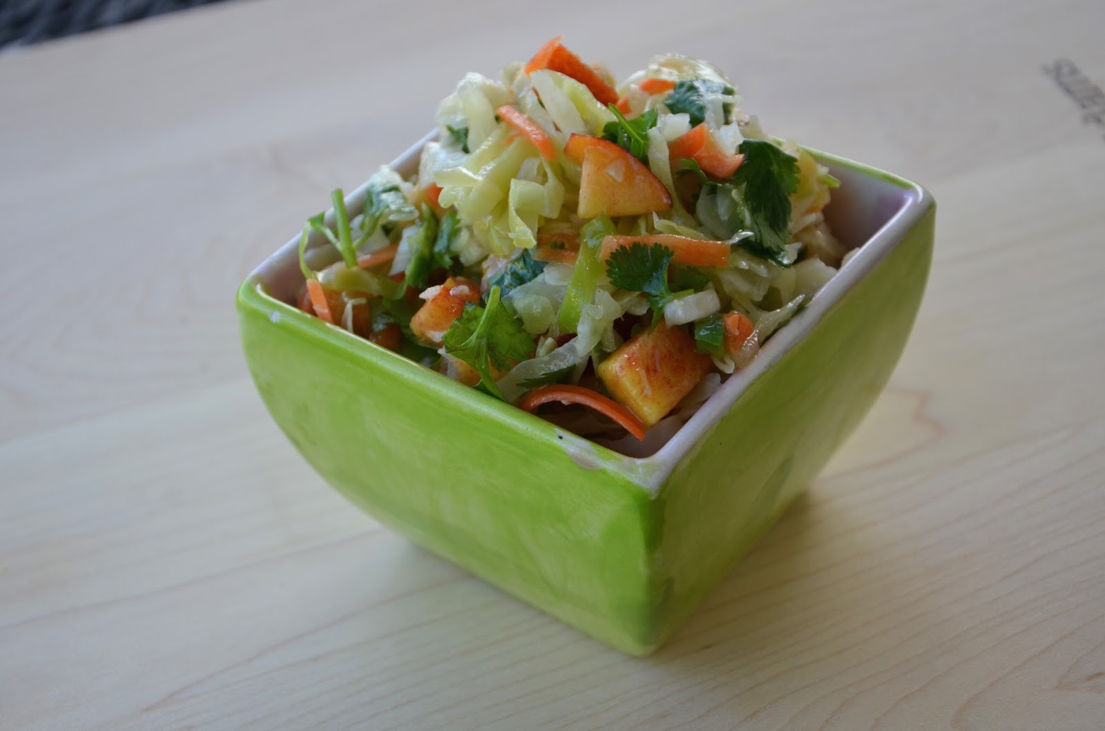 Nobody Puts Mama In A Corner! Coleslaw with Cilantro, Peach, Jalapeño