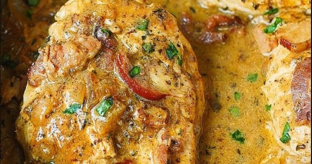 CHICKEN WITH BACON MUSTARD SAUCE - Recipes Food