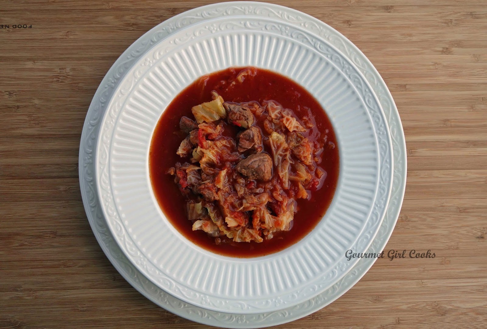 Gourmet Girl Cooks Spicy Beef & Cabbage Soup Slow Cooker Style
