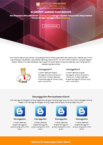 landing page blogspot