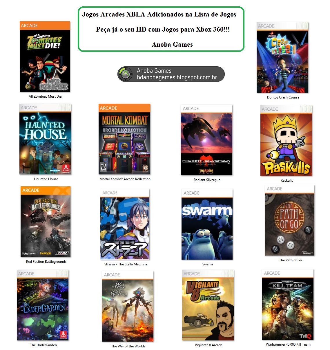 Lista Jogos Xbox 360 - Anoba Games
