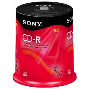 Blank Media CD-RW Discs: Sony 100CDQ80RS CD-R (100 Pack Spindle)