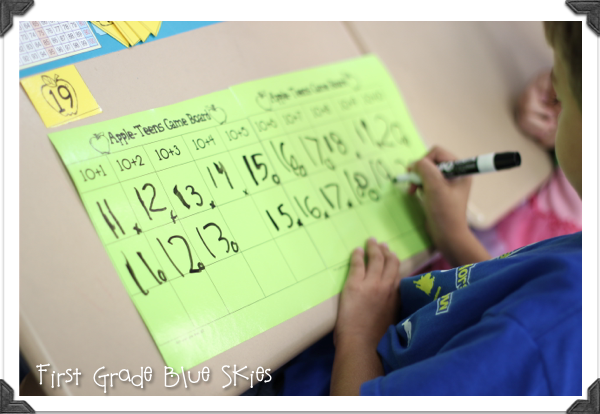 First Grade Blue Skies: Appleteens! Free Math Game to Practice Teen Numbers