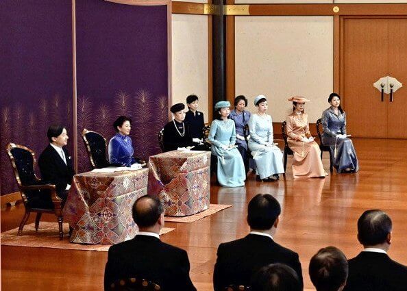 Emperor Naruhito, Empress Masako, Crown Prince Fumihito, Crown Princess Kiko, Princesses Kako, Mako, Nobuko, Akiko, Yoko, Hisako and Tsuguko