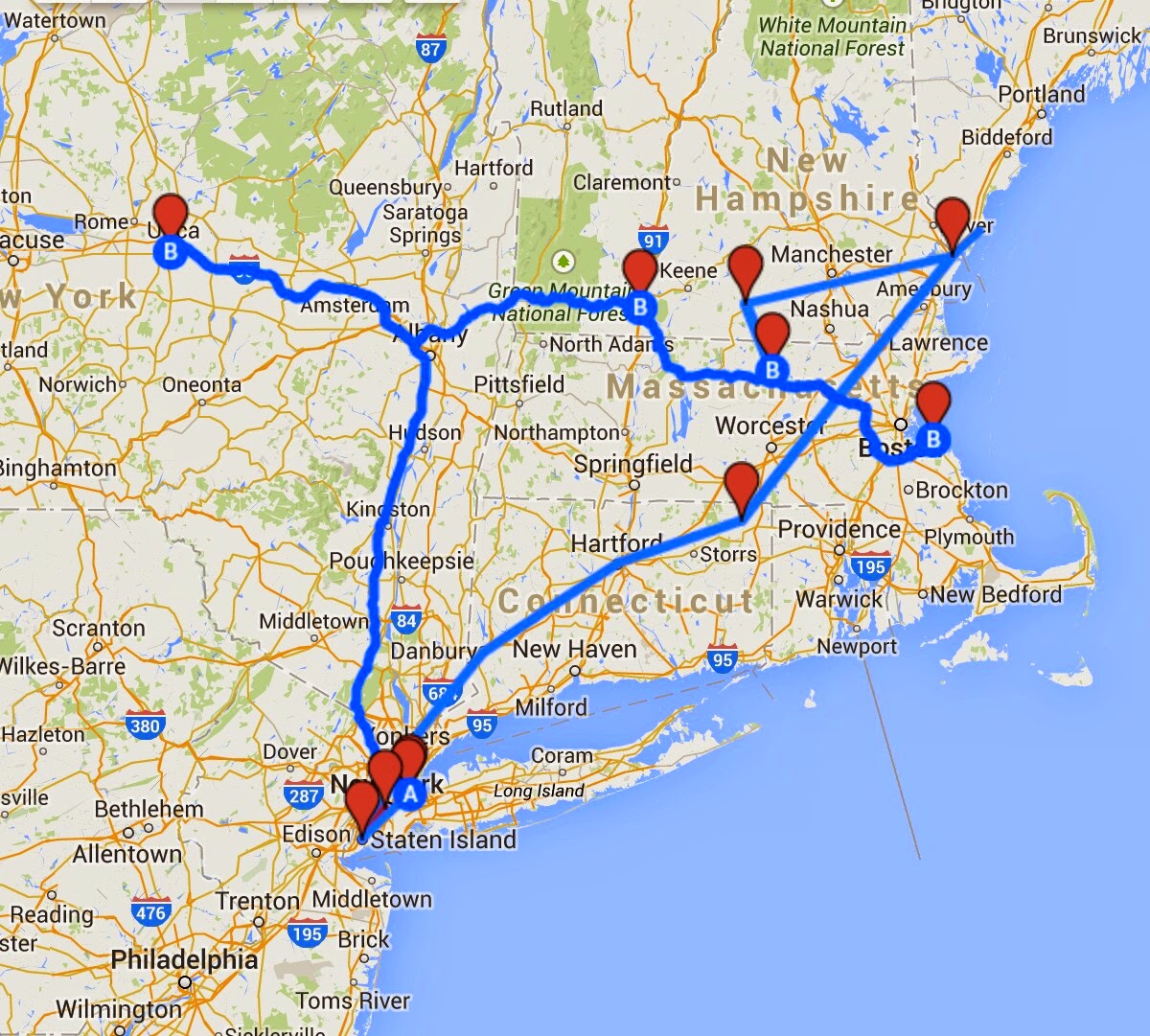 Upper East Coast Map