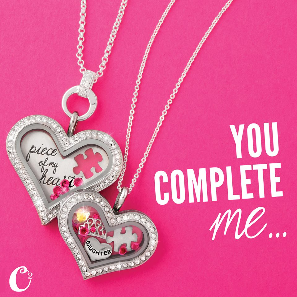 You Complete Me Origami Owl Heart Lockets - Now in Medium and Large Size - create Mother/Daughter lockets | Shop StoriedCharms.com
