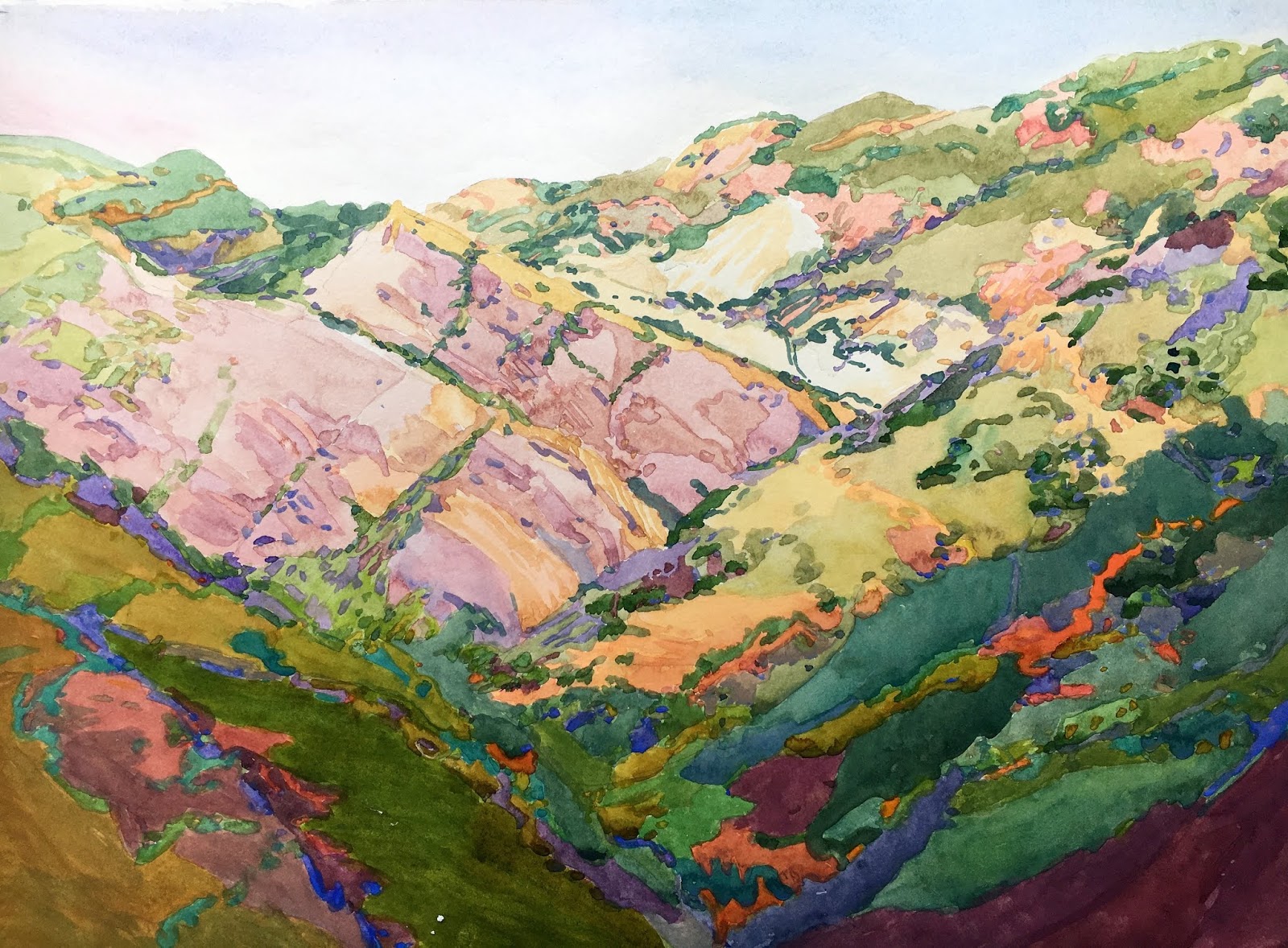 robin purcell california watercolors in the plein air tradition: "Santa