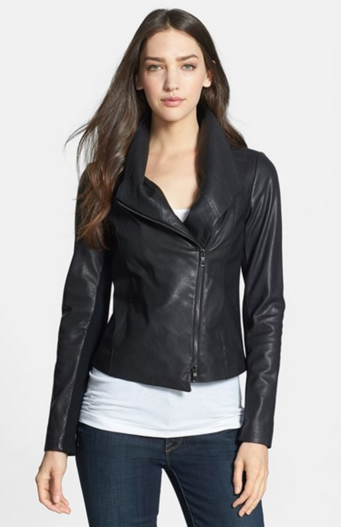 My Superficial Endeavors: Vince Leather Scuba Jacket in Black!
