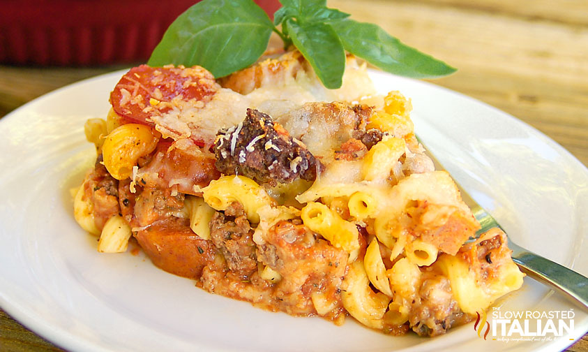 Meat Lover's Pizza Pasta Bake
