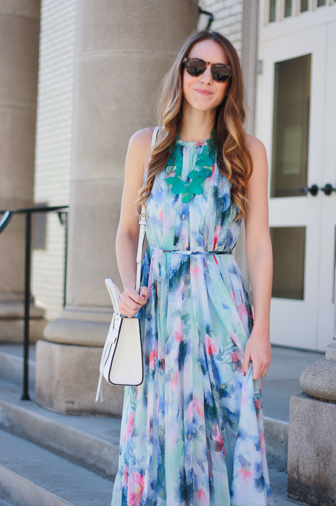 Floral Maxi Dress + #WIWT Link Up - Twenties Girl Style