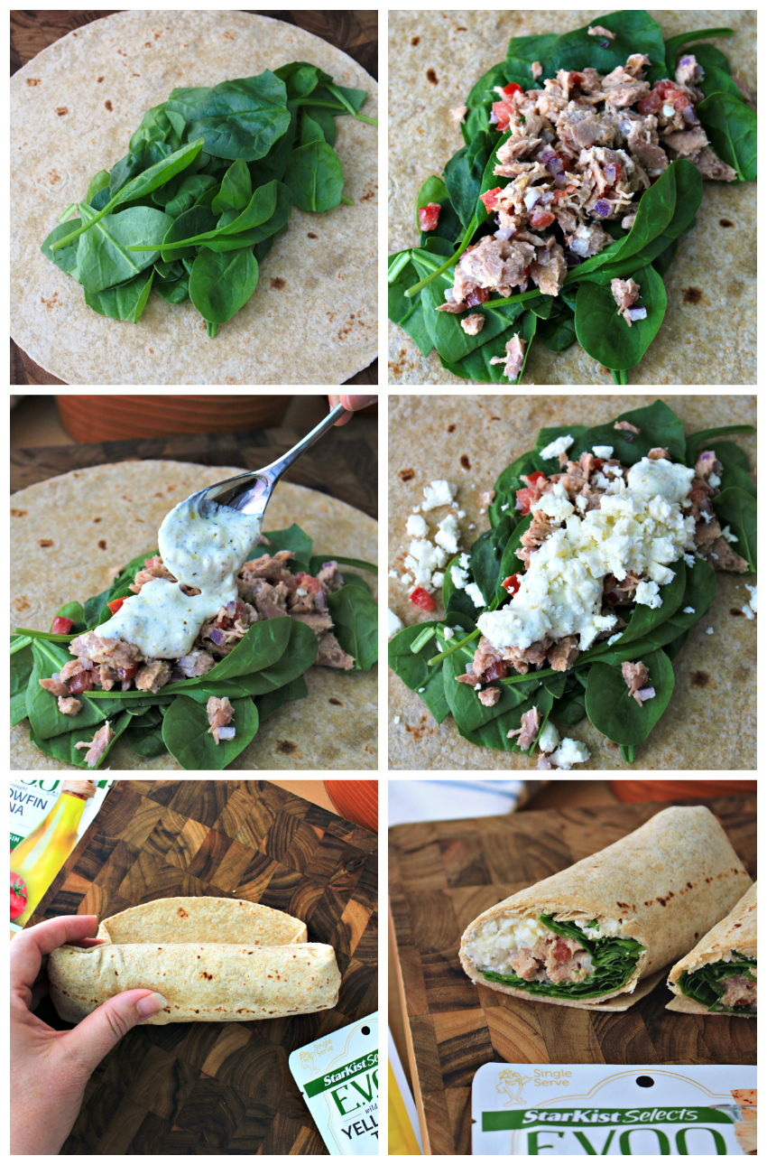 Spinach and Feta Tuna Wrap | The Two Bite Club | AD #tuna This Spinach & Feta Tuna Wrap makes the perfect healthy lunch or light dinner on a hot summer day! AD #tuna