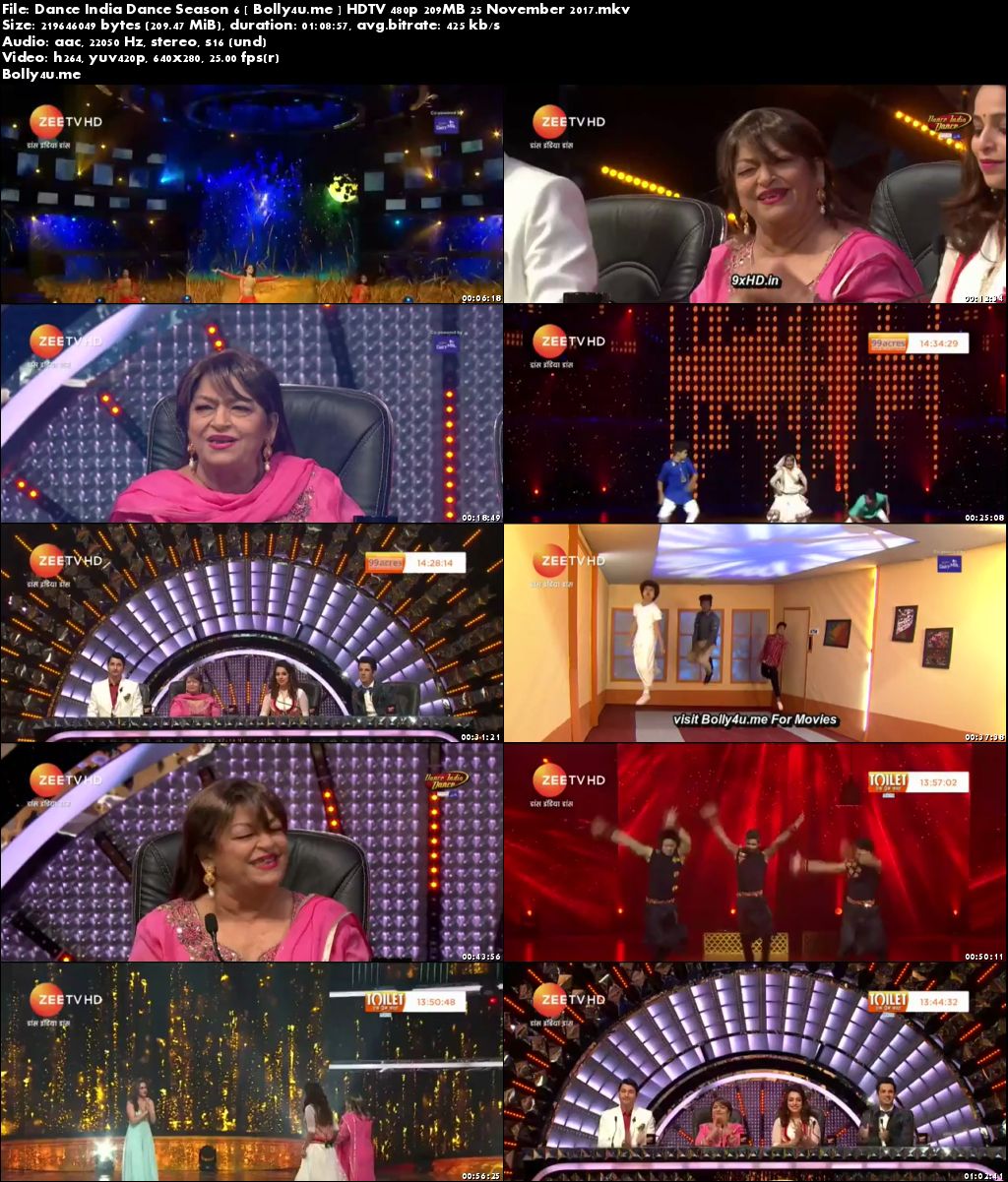 Dance India Dance Season 6 HDTV 480p 200MB 25 November 2017 Download