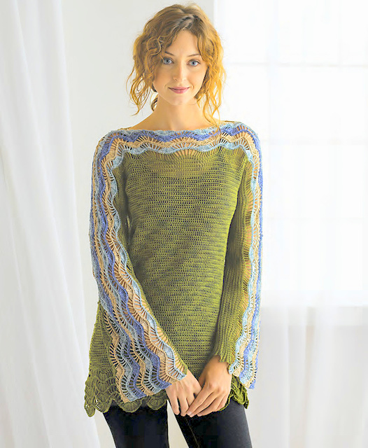 Crochet tunic sweater top pattern
