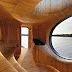 Elegant Grotto Sauna In Canada With A Stunning Window View