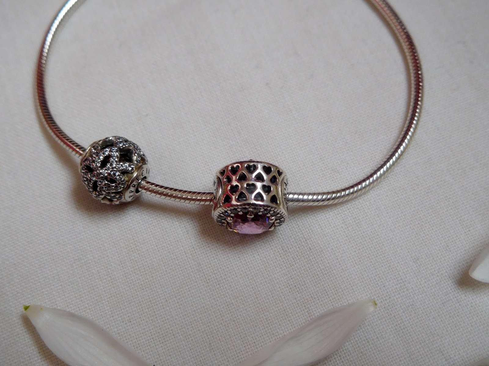 Pandora Essence Bracelet, Charms and Vintage Elegance Ring 