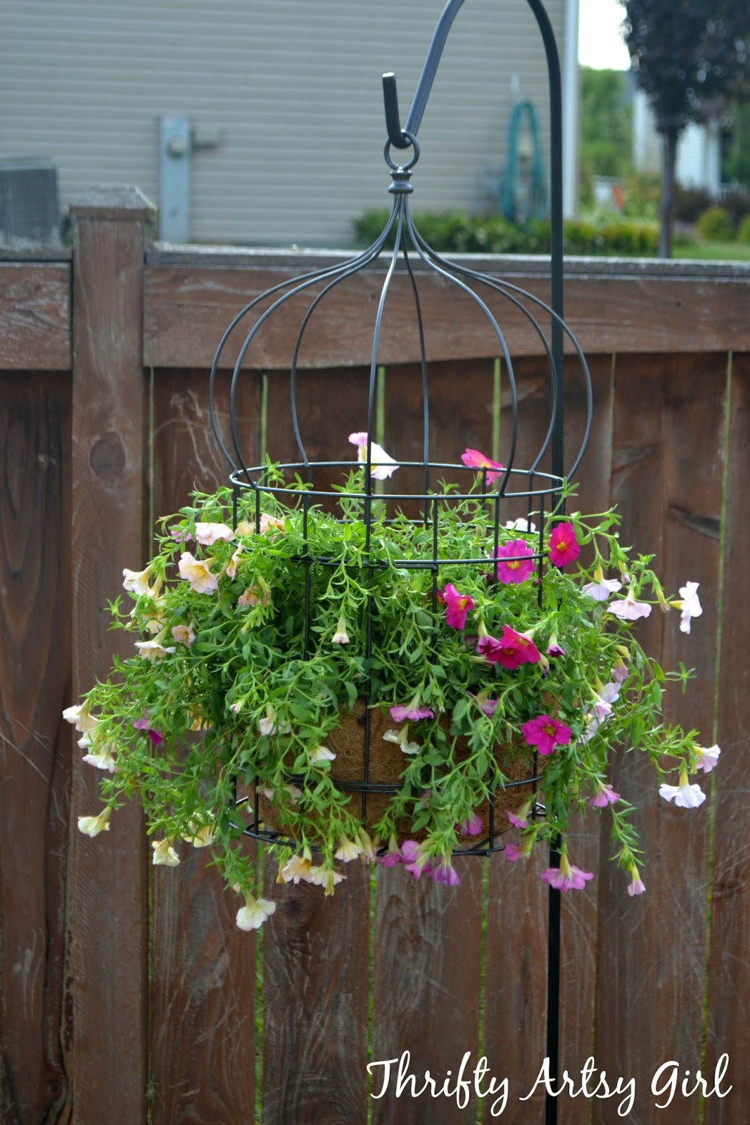 Thrifty Artsy Girl DIY Simply Sweet Hanging Birdcage Planter