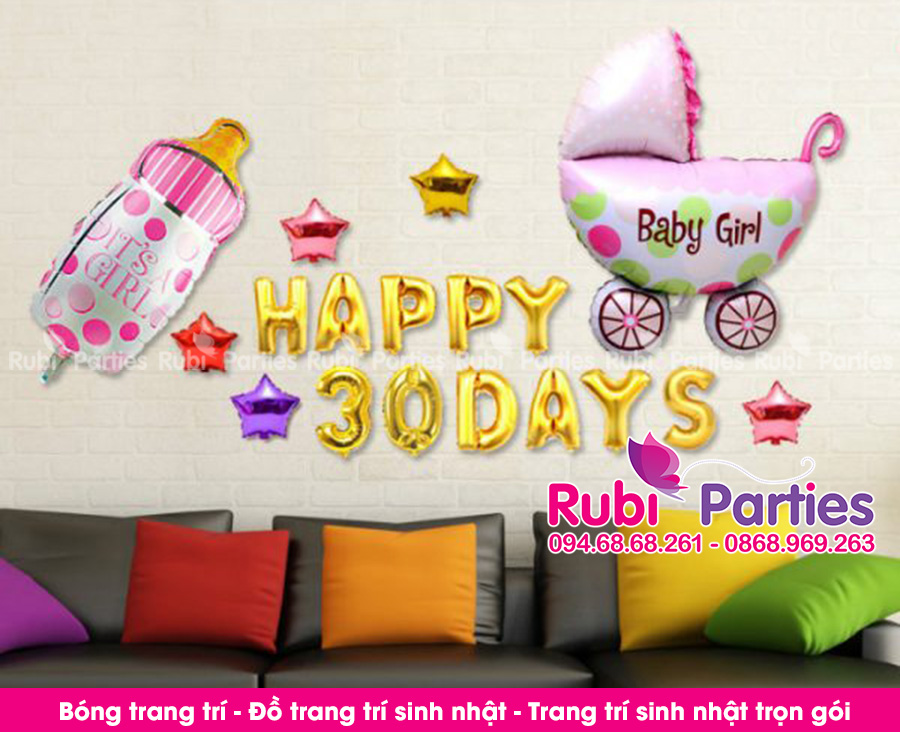Bóng trang trí đầy tháng cho bé ở Đông Anh Bong trang tri day thang cho be o Dong Anh