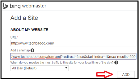 get more traffic by adding sitemap to bing