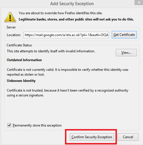 Certificate is not valid