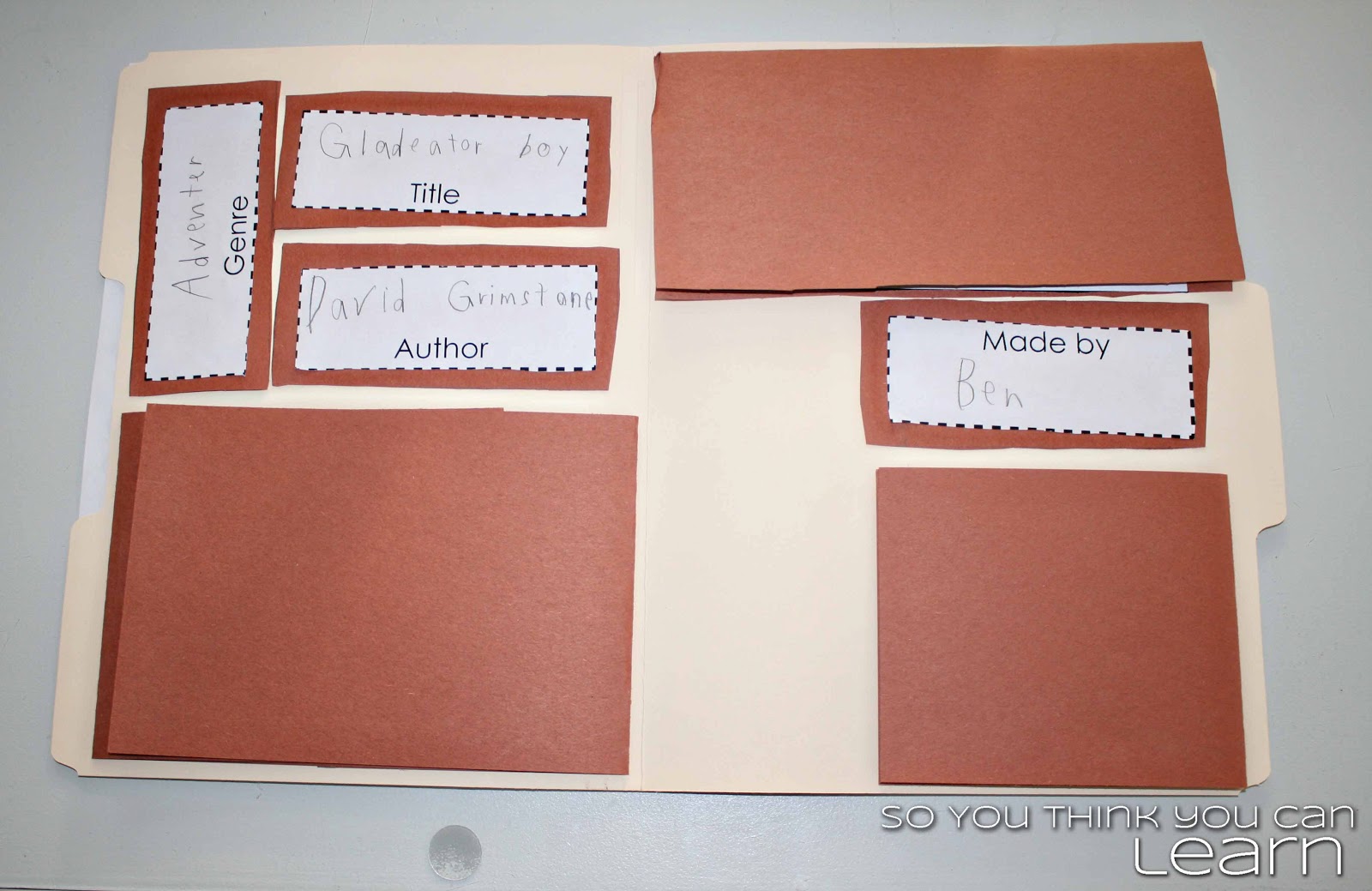 So You Think You Can Learn Folder Book Report