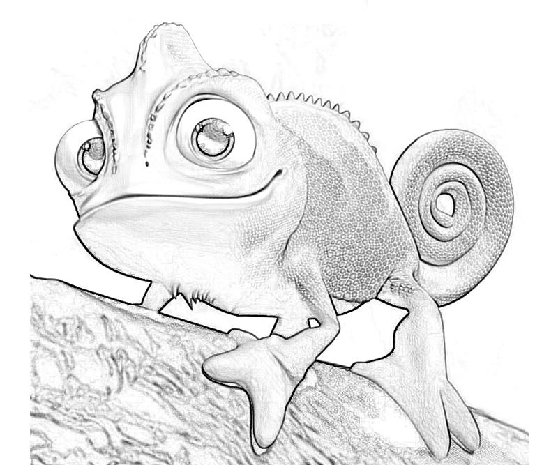Printable Tangled Pascal Funny Coloring Pages title=