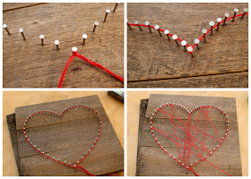 DIY Heart String Art Tutorial - How to Make String Art on Recycled Pallet Wood Boards - Free Heart Template