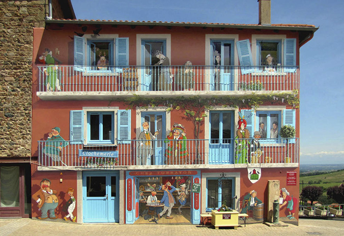 French Artist Transforms Boring City Walls Into Vibrant Scenes Full Of Life - Clochemerle