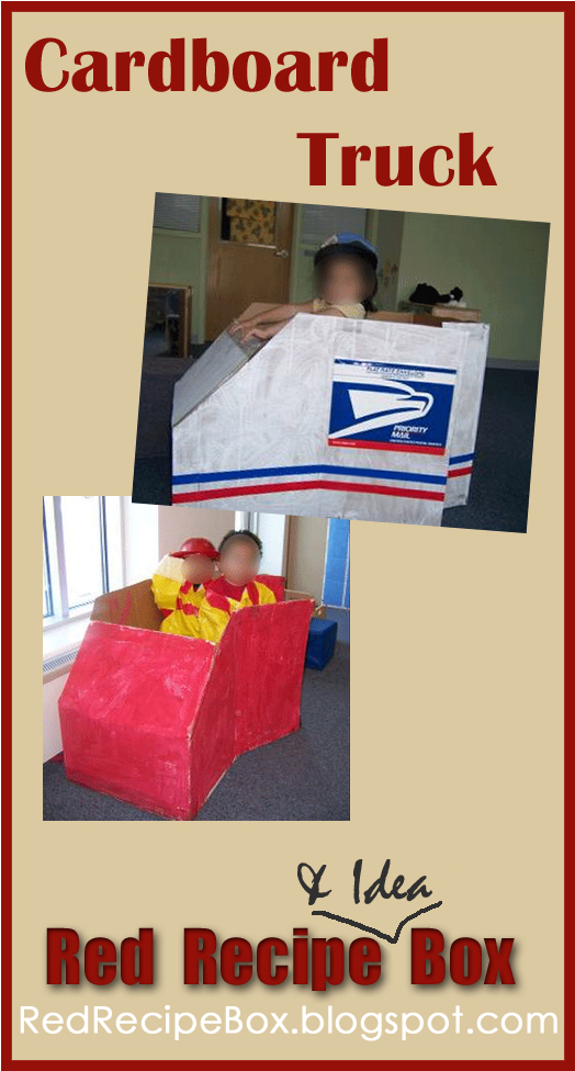 Red Recipe & Idea Box Cardboard Truck