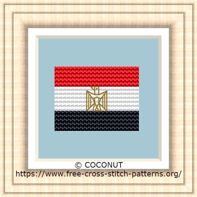 NATIONAL FLAG OF EGYPT CROSS STITCH CHART Free cross stitch pattern