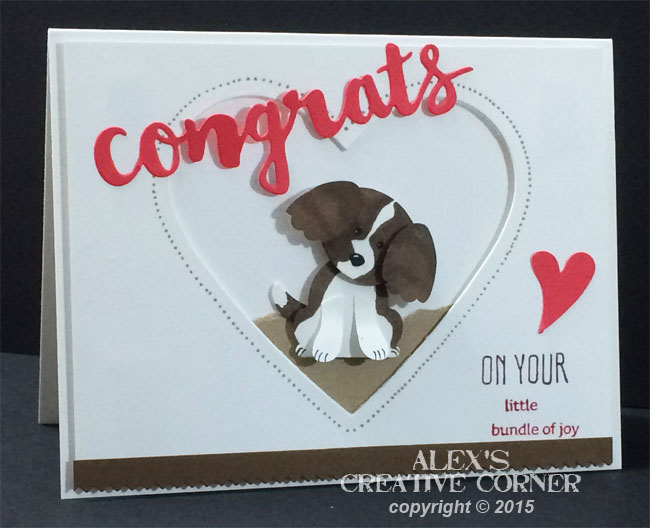 Alex's Creative Corner Puppy Punch Art card