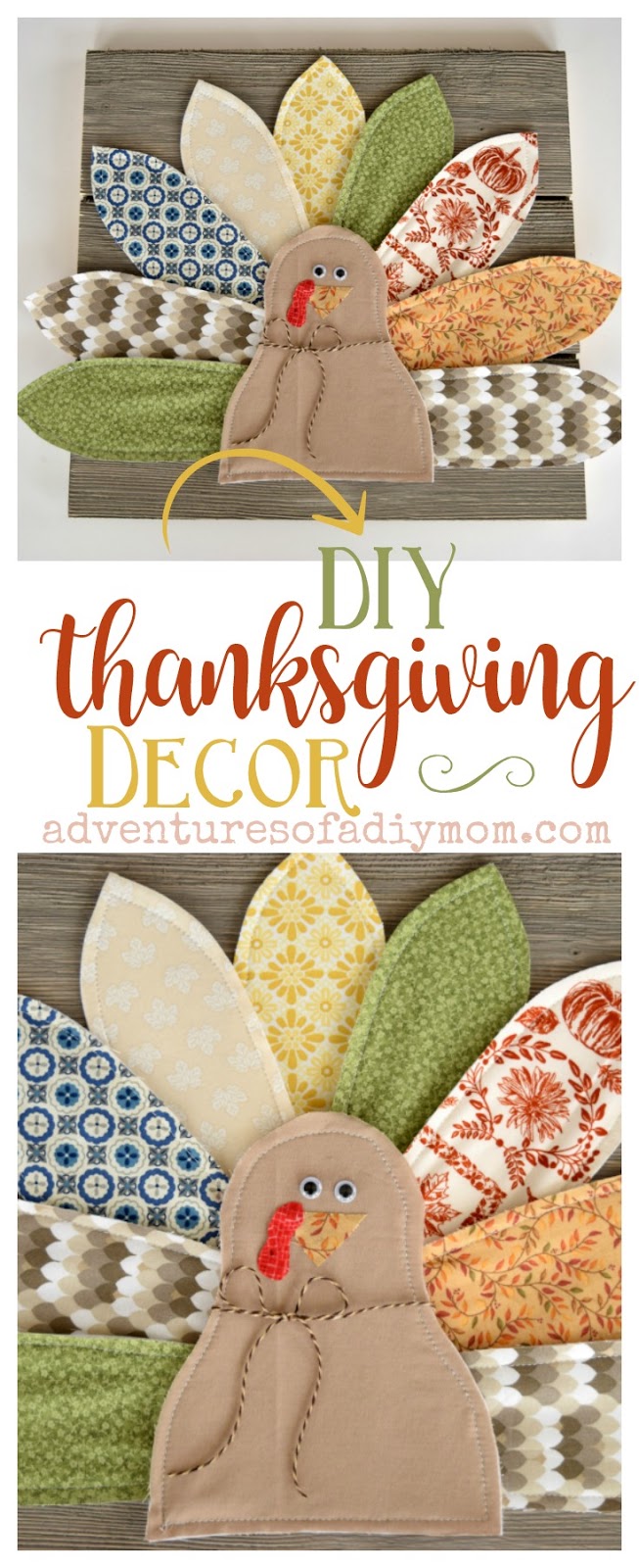 DIY Thanksgiving Home Decor - Fabric Turkey Craft - Adventures of