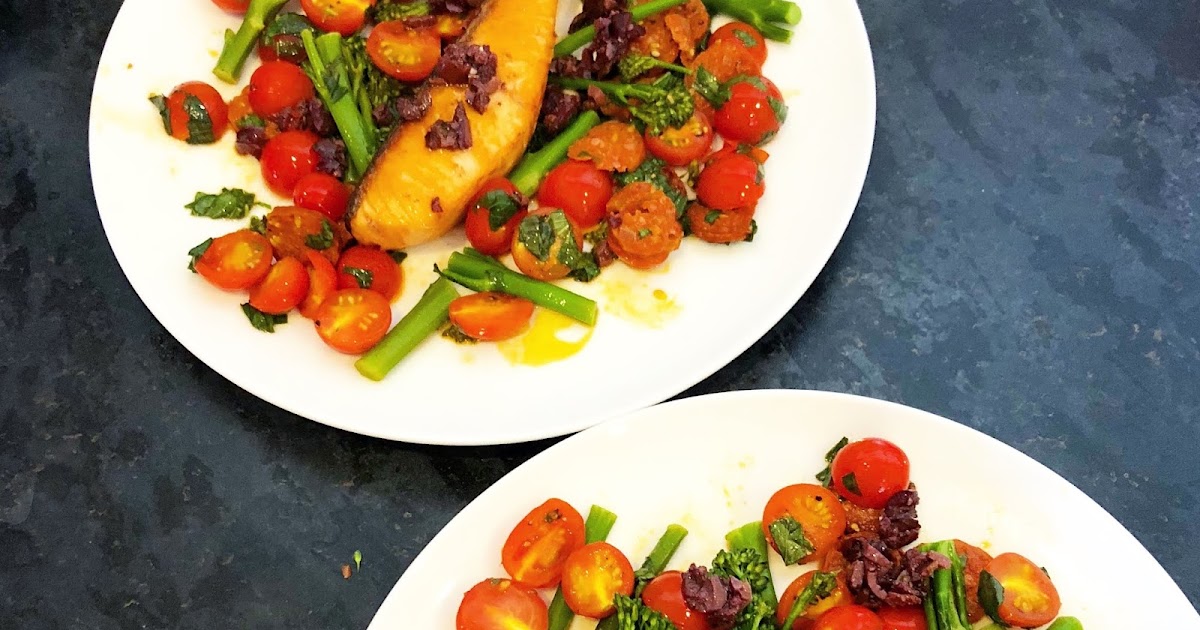 Spanish Salmon with Chorizo, Cherry Tomatoes and Olives