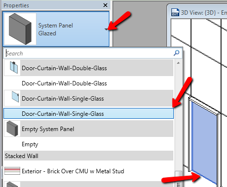 Curtainwallbim Inserting Curtainwall Doors As Embedded Curtainwalls