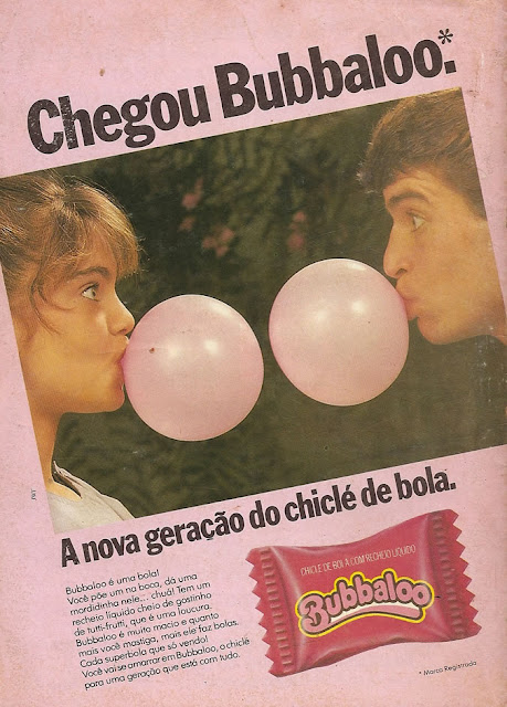 Propaganda de lançamento do chiclete Bubbaloo em 1986.