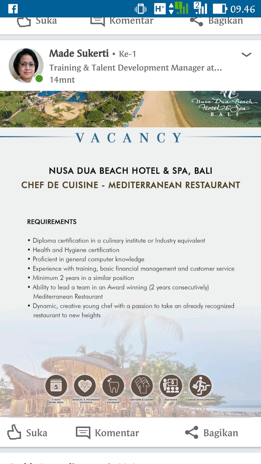 Lowongan Kerja Hotel Nusa Dua Beach & Spa Bali - lowongan kerja hotel
