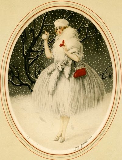 Παλιές κάρτες art deco για τα Χριστούγεννα