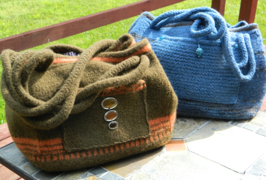 WEAVING FOR FUN Knitted Felted Bags