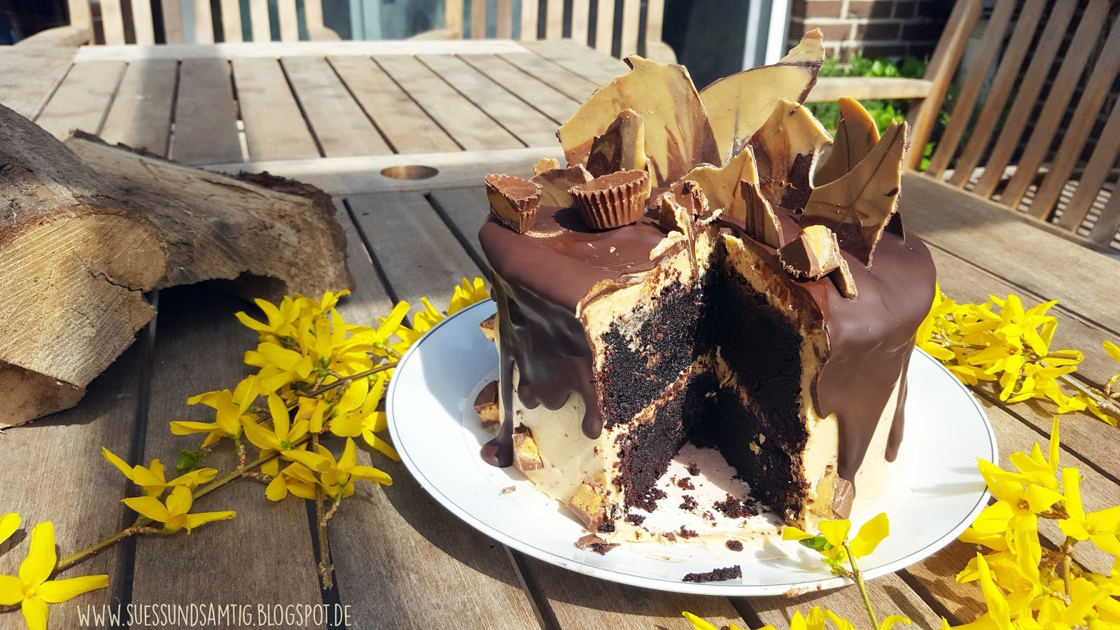 Süß &amp; Samtig: Erdnussbutter-Schokoladen-Torte